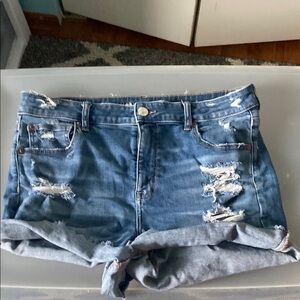 American Eagle Blue Distressed Jean Shorts